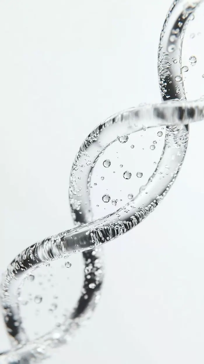 Textura de gel transparente en forma de espiral